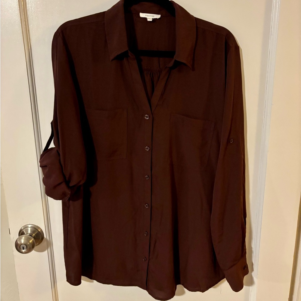 Maurices Brown Button Down Shirt